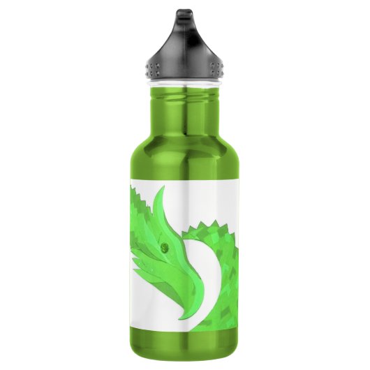 Linggroene hartdraak op wit waterfles (Rechts)