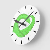 Linggroene hartdraak wit ronde klok (Hoek)