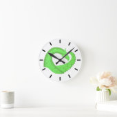 Linggroene hartdraak wit ronde klok (Huis)