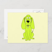 Linggroene hond. Cute Hound Cartoon. Briefkaart (Voorkant / Achterkant)