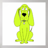 Linggroene hond. Cute Hound Cartoon. Poster (Voorkant)