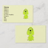 Linggroene hond. Cute Hound Cartoon. Visitekaartje (Voorkant / Achterkant)