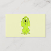 Linggroene hond. Cute Hound Cartoon. Visitekaartje (Achterkant)