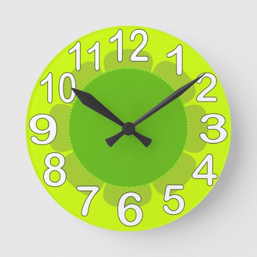 Linggroene keuken ronde klok (Voorkant)