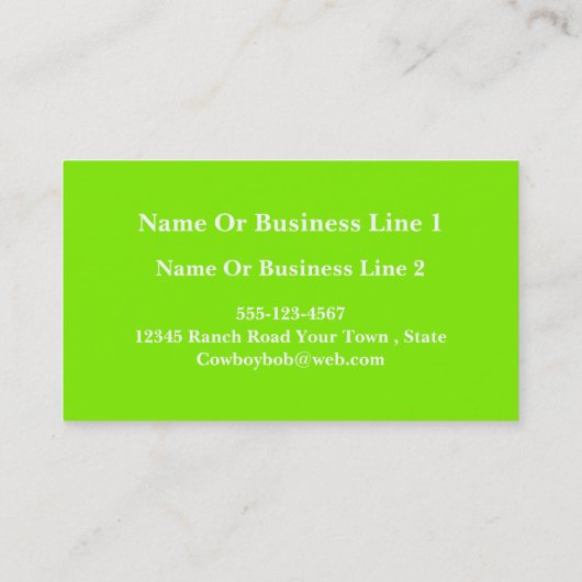 Linggroene lederen Visitekaartjes (Achterkant)