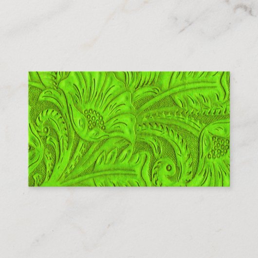 Linggroene lederen Visitekaartjes (Voorkant)