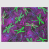 Linggroene libellen op Paars en roze Tissuepapier (Voorkant)
