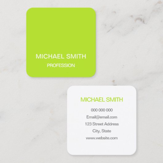 Linggroene minimalistische trendy visitekaartje (Voorkant / Achterkant)
