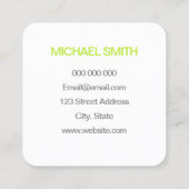 Linggroene minimalistische trendy visitekaartje (Achterkant)