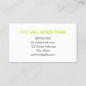 Linggroene minimalistische trendy visitekaartje (Achterkant)