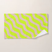 Linggroene neon en beige Abstracte strepen Bad Handdoek (Handdoek)