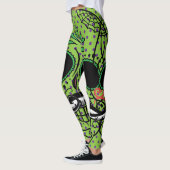 Linggroene Paarse poka Dots Sugar Skull Leggings (Links)