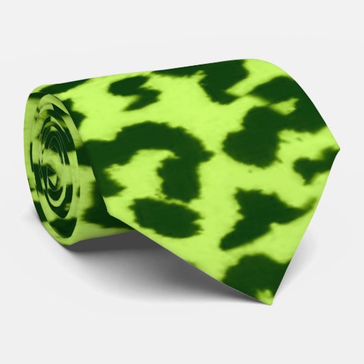Linggroene patroonluipaard abstracte textuur stropdas (Opgerold)