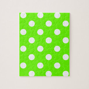 Linggroene polka stikt nagelontwerp voor de lente legpuzzel