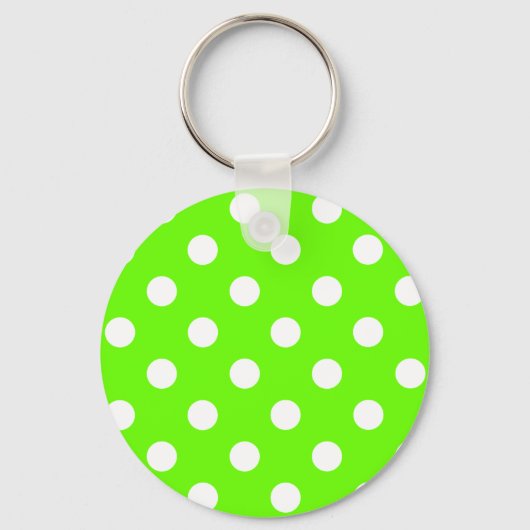 Linggroene polka stikt nagelontwerp voor de lente sleutelhanger (Voorkant)