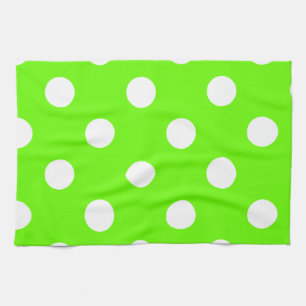 Linggroene polka stikt nagelontwerp voor de lente theedoek