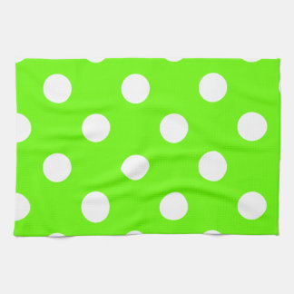 Linggroene polka stikt nagelontwerp voor de lente theedoek