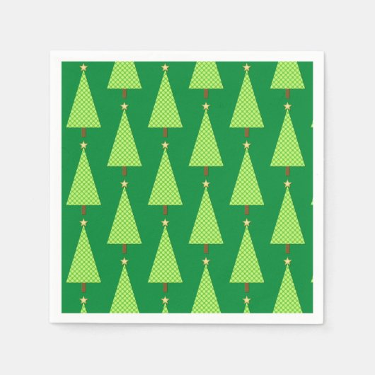 Linggroene polka stip modern kerstboompapier N Servet (Voorkant)