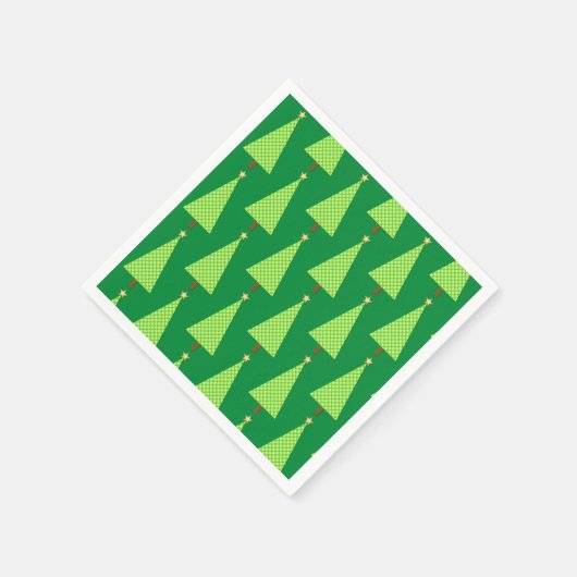 Linggroene polka stip modern kerstboompapier N Servet (Hoek)