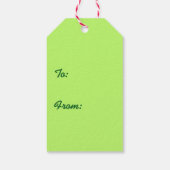 Linggroene polka stip moderne kerstboom cadeaulabel (Achterkant)