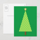 Linggroene polka stip moderne kerstboom feestdagenkaart (Voorkant / Achterkant)