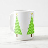 Linggroene polka stip moderne kerstboom koffiemok (Voorkant links)