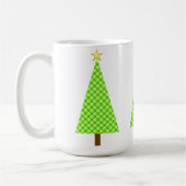 Linggroene polka stip moderne kerstboom koffiemok (Links)