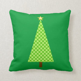 Linggroene polka stip moderne kerstboom kussen