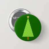 Linggroene polka stip moderne kerstboom ronde button 5,7 cm (Voorkant /achterkant)