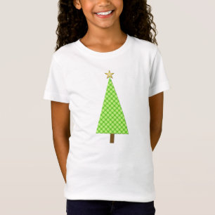 Linggroene polka stip moderne kerstboom t-shirt