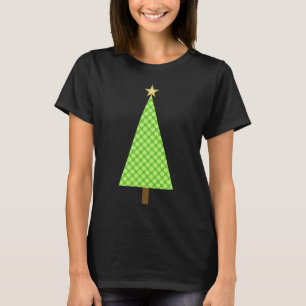 Linggroene polka stip moderne kerstboom t-shirt