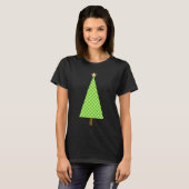 Linggroene polka stip moderne kerstboom t-shirt (Voorkant volledig)