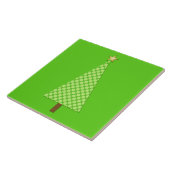 Linggroene polka stip moderne kerstboom tegeltje (Zijkant)