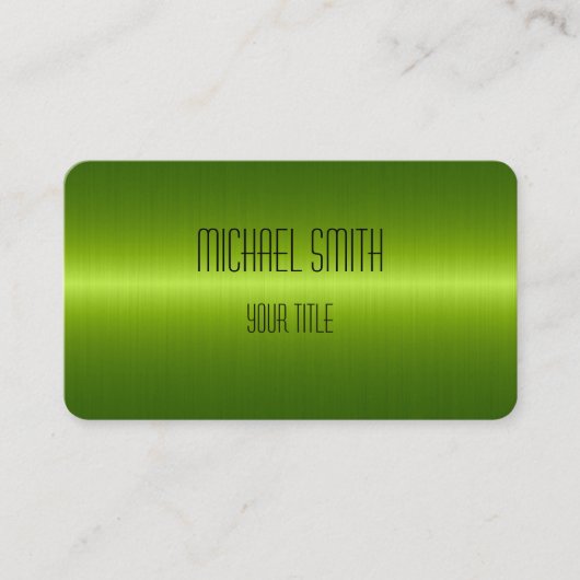 Linggroene roestvrij stalen metalen blik visitekaartje (Voorkant)