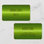Linggroene roestvrij stalen metalen blik visitekaartje (Voorkant / Achterkant)