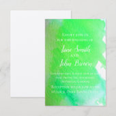 Linggroene waterverf moderne kunstbruiloft boho kaart (Voorkant / Achterkant)