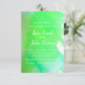 Linggroene waterverf moderne kunstbruiloft boho kaart (Staand voorkant)