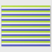 Linggroene, witte en blauwe strepen cadeaupapier (Vlak)