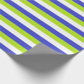 Linggroene, witte en blauwe strepen cadeaupapier (Hoek)