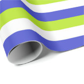 Linggroene, witte en blauwe strepen cadeaupapier (Rol Hoek)