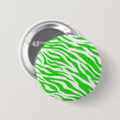 Linggroene witte zebrastripes Vaste dierlijke afdr Ronde Button 5,7 Cm (Voorkant /achterkant)
