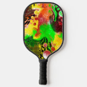Linggroene, zwarte Abstracte Vloeiende Kunst Pickleball Paddle (Achterkant)