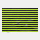 Linggroene, zwarte en witte strepen theedoek (Horizontaal)