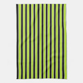 Linggroene, zwarte en witte strepen theedoek (Verticaal)