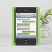 Linggroene/zwarte Smart Phone feestdag Kaart (Staand voorkant)