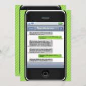 Linggroene/zwarte Smart Phone feestdag Kaart (Voorkant / Achterkant)