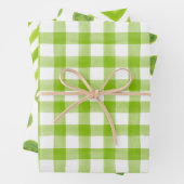 Lingham Green Waterverf Stippen Gingham Wrapping P Inpakpapier Vel (In situ)