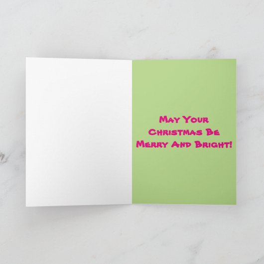 Lingle Green & Roze Jingle Bowls kerstboom Feestdagen Kaart (Binnen)