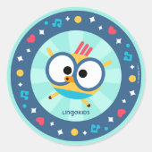 Lingokids Feest met Billy Ronde Sticker (Voorkant)