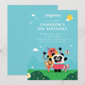 Lingokids karakters verjaardag kaart (Voorkant / Achterkant)